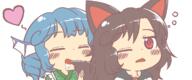 double_dealing_character drooling eating heart imaizumi_kagerou wakasagihime wholesome // 1200x500 // 37.6KB