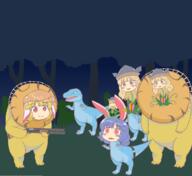 badass dino gun hidden_star_in_four_seasons legacy_of_lunatic_kingdom matara_okina plant ringo scary seiran zombie // 3000x2755 // 1.2MB