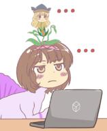 angry computer dino double_dealing_character frowning hidden_star_in_four_seasons laptop matara_okina neutral plant sad tsukumo_yatsuhashi // 900x1100 // 194.0KB