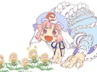 alternate_headwear crying dino ears hidden_star_in_four_seasons matara_okina perfect_cherry_blossom plant sad saigyouji_yuyuko screaming ten_desires violence // 1878x1409 // 1.6MB