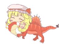 chicken crying dino eating embodiment_of_scarlet_devil flandre_scarlet hybrid mini_gyate pacifier sad violence wtf // 1878x1409 // 680.9KB