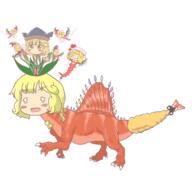 bug crying dino embodiment_of_scarlet_devil flandre_scarlet hidden_star_in_four_seasons matara_okina mini_gyate plant sad wtf // 1280x1280 // 541.6KB