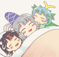 double_dealing_character eternity_larva hidden_star_in_four_seasons horns kijin_seija mononobe_no_futo sleeping ten_desires // 480x466 // 173.9KB