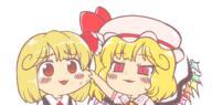 embodiment_of_scarlet_devil flandre_scarlet rumia sweating // 1300x640 // 50.5KB