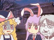 imperishable_night kirisame_marisa nazukora reisen_udongein_inaba scared sweating toshiaki // 950x700 // 298.8KB