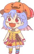 alternate_headwear alternate_outfit blood embodiment_of_scarlet_devil food full_bodied halloween pumpkin remilia_scarlet vegetable // 656x1042 // 41.4KB