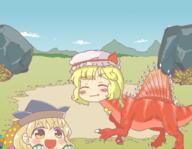 dino embodiment_of_scarlet_devil flandre_scarlet hidden_star_in_four_seasons matara_okina peeking // 1800x1400 // 700.2KB