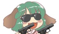 badass gun kasodani_kyouko sunglasses ten_desires weapon // 421x248 // 56.5KB