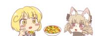 fairy food kemono luna_child lunasa_prismriver perfect_cherry_blossom spoon touhou_sangetsusei // 1420x549 // 75.9KB