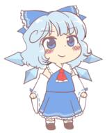 alternate_headwear cirno embodiment_of_scarlet_devil full_bodied hakurei_reimu hybrid wings // 447x559 // 210.2KB