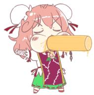 drooling eating eyes_closed food full_bodied funny ibaraki_kasen kasen-chan_thread wild_and_horned_hermit wtf // 837x845 // 55.9KB