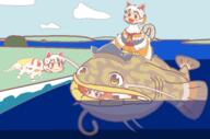 catfish dino fish goutokuji_mike hidden_star_in_four_seasons hybrid matara_okina namazu-sama ocean unconnected_marketeers wholesome // 2272x1504 // 991.7KB