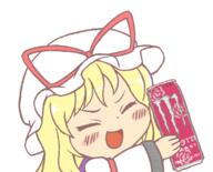 energy_drink eyes_closed happy monster_energy perfect_cherry_blossom untranslated wholesome yakumo_yukari // 800x647 // 25.0KB