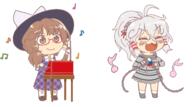 cheating_detective_satori eyes_closed fangs full_bodied glasses happy miyadeguchi_mizuchi music tagme urban_legend_in_limbo usami_sumireko wholesome // 2084x1158 // 112.3KB