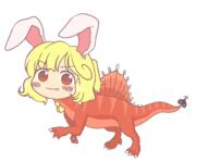 alternate_headwear baby bunny dino embodiment_of_scarlet_devil flandre_scarlet hybrid imperishable_night mini_gyate rabbit reisen_udongein_inaba // 1300x1000 // 84.6KB