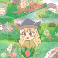 alternate_headwear baby bartering blood dino embodiment_of_scarlet_devil flandre_scarlet food fruit hidden_star_in_four_seasons hybrid imperishable_night kazami_yuuka matara_okina mini_gyate phantasmagoria_of_flower_view reisen_udongein_inaba sad violence // 1268x1268 // 2.0MB