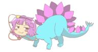 dino funny komeiji_satori stegosaurus subterranean_animism // 2400x1280 // 246.8KB