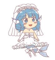 alternate_headwear alternate_outfit bridal_outfit bride double_dealing_character full_bodied marriage wakasagihime wedding_dress // 1100x1200 // 64.8KB