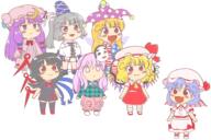 clownpiece embodiment_of_scarlet_devil flandre_scarlet full_bodied hata_no_kokoro hopeless_masquerade houjuu_nue legacy_of_lunatic_kingdom many_gyate mononobe_no_futo patchouli_knowledge remilia_scarlet ten_desires undefined_fantastic_object wings // 3000x2000 // 323.0KB