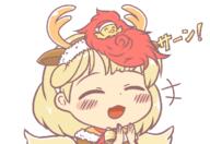 alternate_headwear chicken christmas niwatari_kutaka reindeer singing wily_beast_and_weakest_creature // 740x509 // 95.0KB
