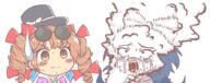 antinomy_of_common_flowers fire_extinguisher funny screaming sisters sweating wtf yorigami_jo'on yorigami_shion // 2568x1017 // 980.7KB