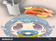 deformed double_dealing_character food forward_facing fruit lemon meme pacifier salmon wakasagihime // 298x221 // 8.0KB