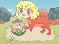 crying dino embodiment_of_scarlet_devil flandre_scarlet hidden_star_in_four_seasons matara_okina mini_gyate plant sad // 1200x900 // 306.9KB